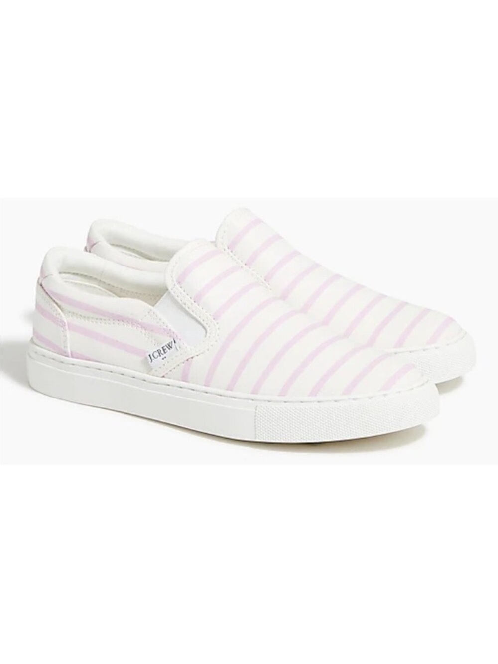 J. Crew Road Trip Lilac Striped Slip-On Sneakers Worn Once Size 7.5 M